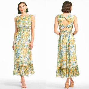 Sachin + Babi Floral Dress Anastasia Sunshine Open Back Midi Dress - Size 4 NWT